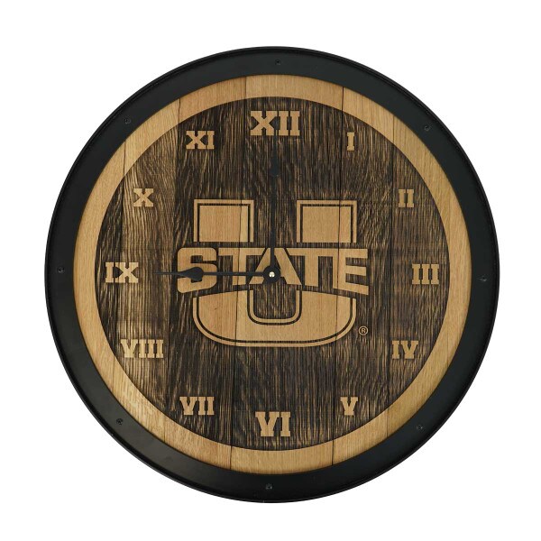 U-State Wine Barrel Clock Solid Oak